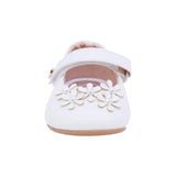 BALERINA COQUETA PARA NIÑA COLOR PERLA DE SINTÉTICO PEQUE CON TIRA DE CONTACTO