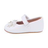 BALERINA COQUETA PARA NIÑA COLOR PERLA DE SINTÉTICO PEQUE CON TIRA DE CONTACTO