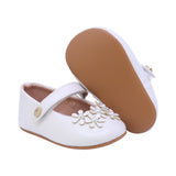 BALERINA COQUETA PARA NIÑA COLOR PERLA DE SINTÉTICO PEQUE CON TIRA DE CONTACTO