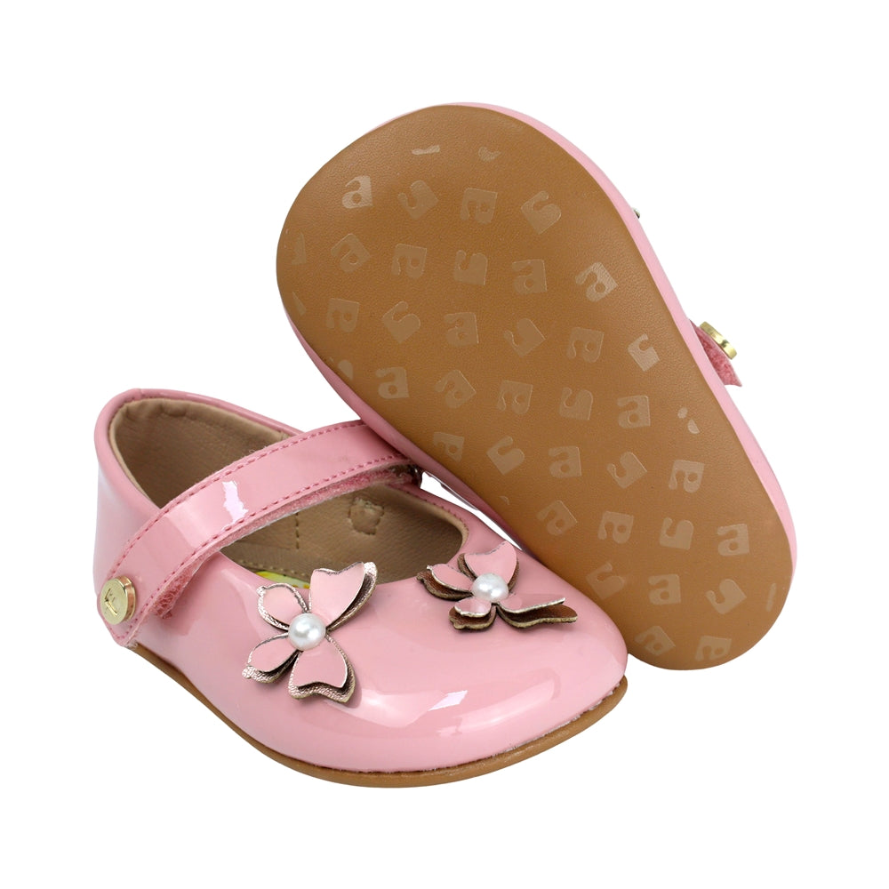 BALERINA COQUETA PARA NIÑA EN SINTÉTICO COLOR ROSA PEUQUE CON TIRA DE CONTACTO