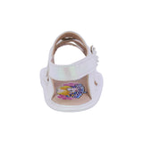 SANDALIA COQUETA PARA NIÑA COLOR PERLA DE SINTÉTICO PETIT CON TIRA DE CONTACTO