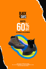 Banner Black Days Coqueta y Audaz con botas y tenis infantiles. Descuentos de hasta 60% en modelos seleccionados.