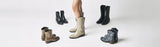 Modelos de botas vaqueras en piel Coqueta y Audaz, en tonos beige, negro, café y metálico. Moda infantil western con estilo y autenticidad.