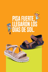 Pisa Fuerte, llegaron los días de sol. Sandalias infantiles Coqueta y Audaz para niña y niño de la colección primavera verano, calzado cómodo y resistente para días de sol y actividades al aire libre.