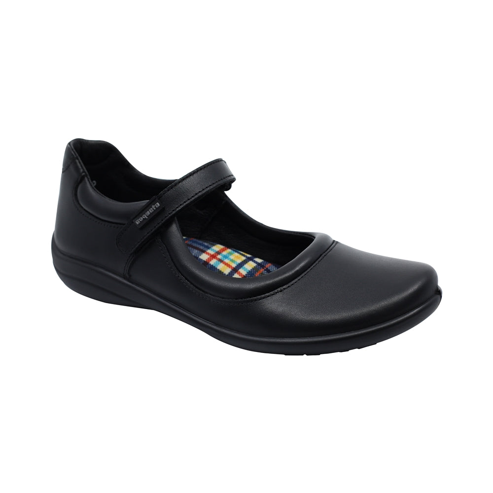 Zapato Escolar Coqueta para niña en piel negro Cindy con tira de conta – Calzado Coqueta y Audaz